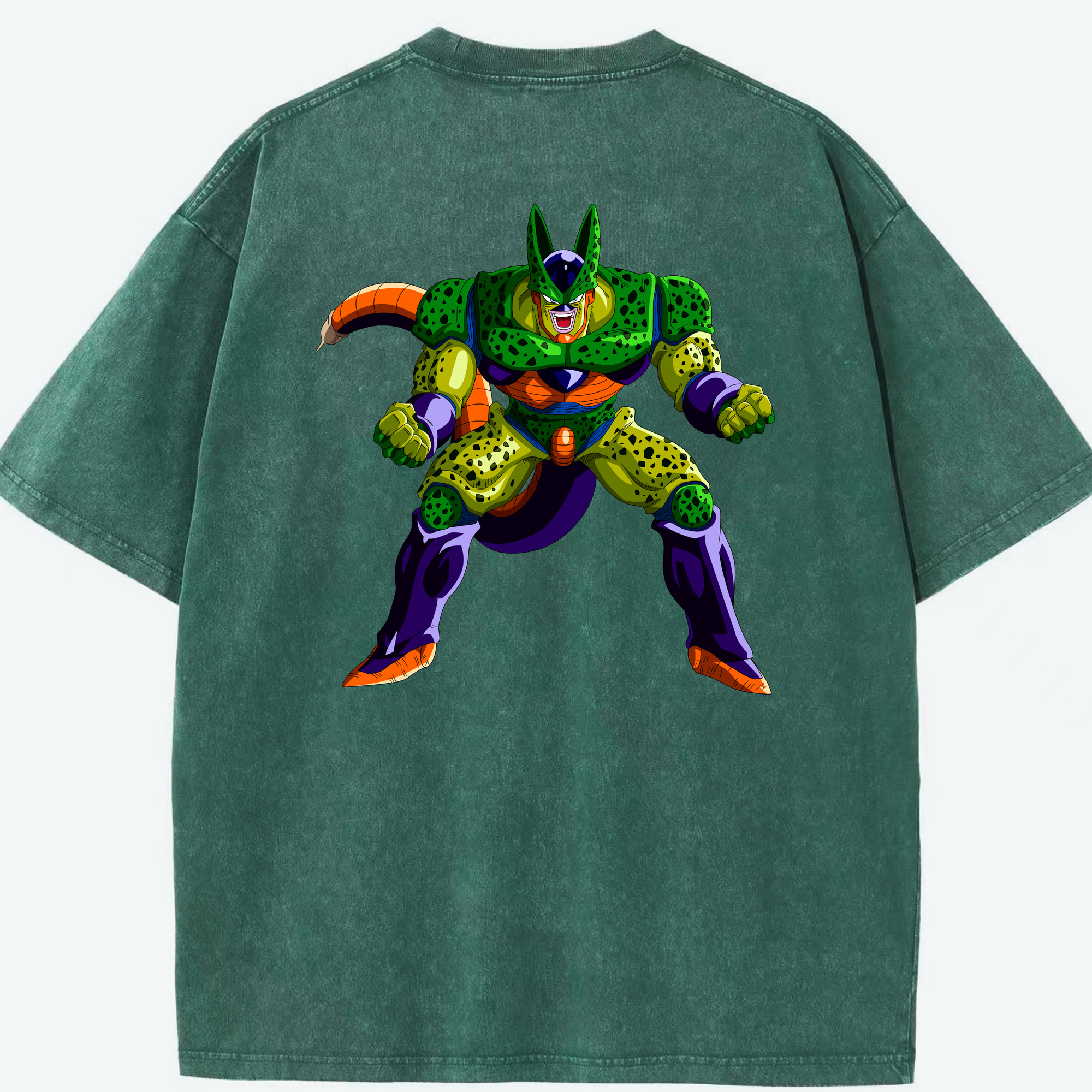 （画像用） ドラゴンボール セル DRAGON BALL Cell 綿100% ヴィンテージ風 半袖Tシャツ（背面プリント）